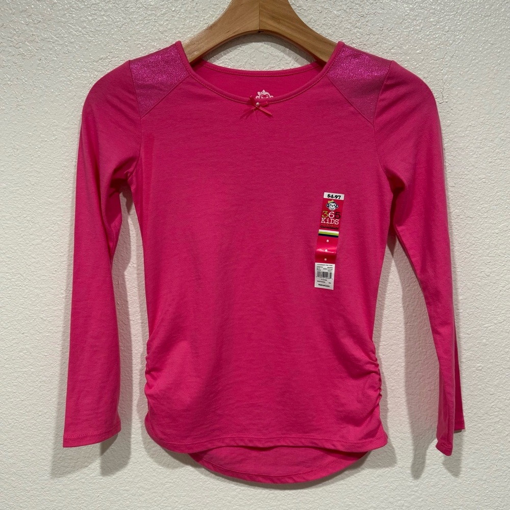 NWT Kids 365 Garanimals Girls Pink Long Sleeve T-Shirt Tee M 8
